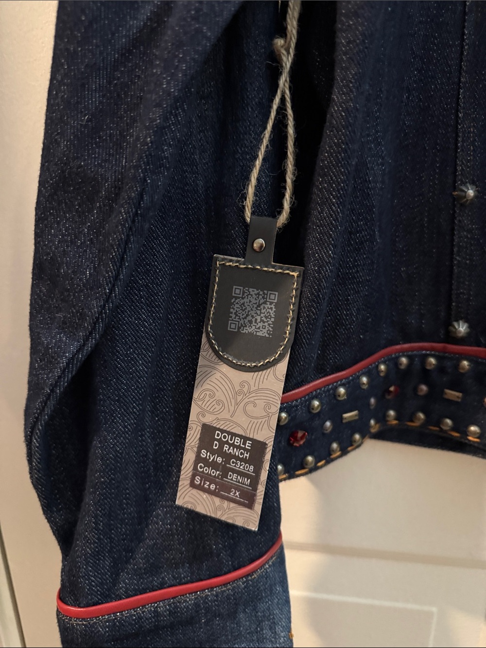 NWT Double D Ranch Dark Blue Embroidered 'Pure Country' Denim Jacket 2X - Picture 3 of 12